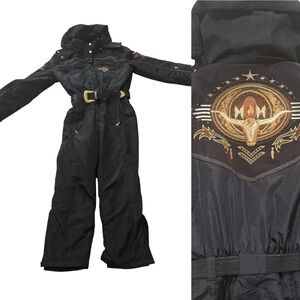 Bogner Vintage Sz 10 Goan Thylmann Embroidered One Piece Snowsuit Western Ski